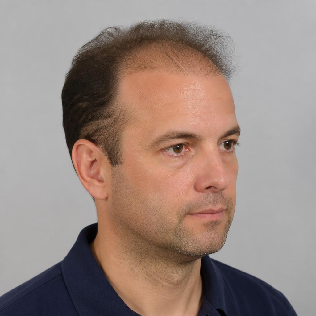 Hairline rebuild before and after — before treatment